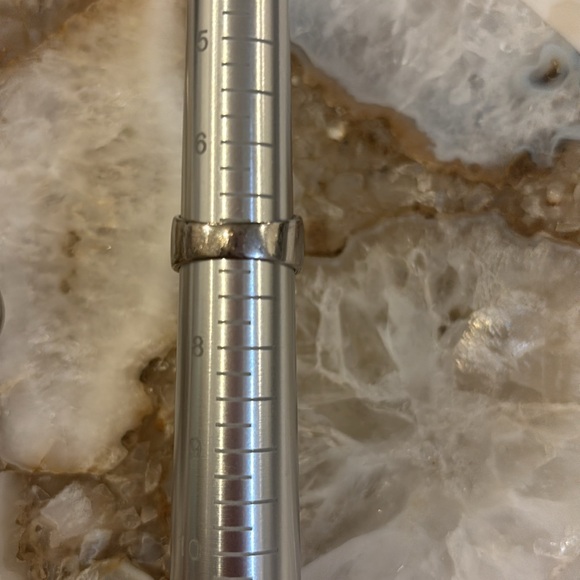 Sterling Silver CZ Ring Wide Dome Band 4 Rows Pave & Large Round Center Stone - Picture 6 of 7